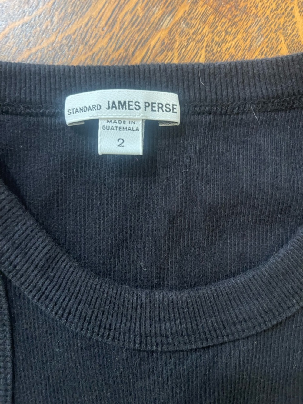 James Perse Black Ribbed Crew Tank - Picture 2 of 5